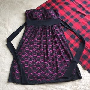 Lacy Strapless Cocktail Dress